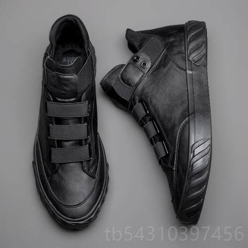 正品男潮鞋子鞋冬季透气2024新款马丁韩版潮流靴高皮帮休闲鞋百搭