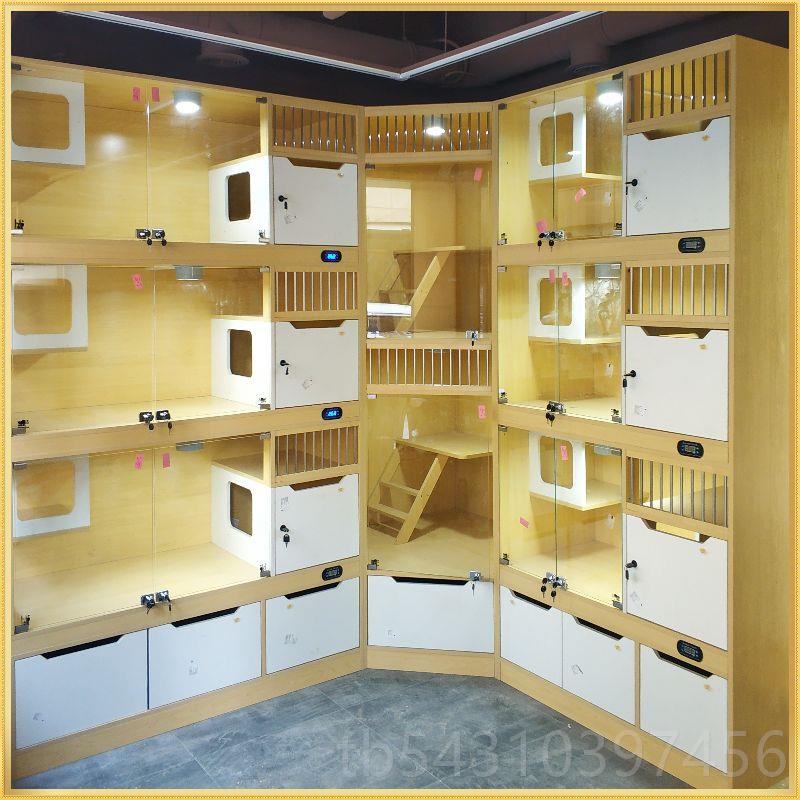 正品猫猫柜别墅实木猫舍猫屋窝多层大猫空间房豪华宠物展示柜繁育