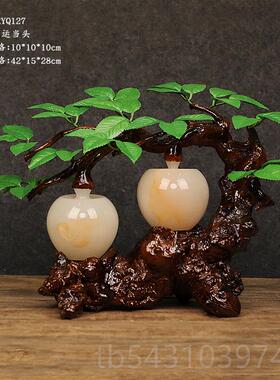 正品天然玉件石葫芦摆客艺厅入户玄关招电视柜高档装饰品办公室财