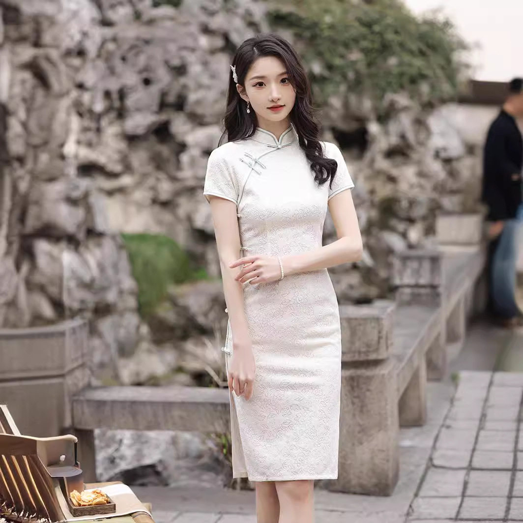 改良少女蕾丝旗袍2025年新款春夏年轻高端气质民国中国风连衣裙