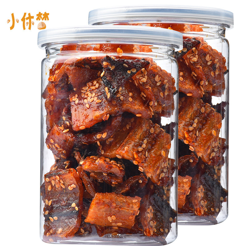 鳗鱼片香辣烤鳗鱼块500g一斤海鲜零食小鱼鳗鱼丝休闲包邮罐装即食