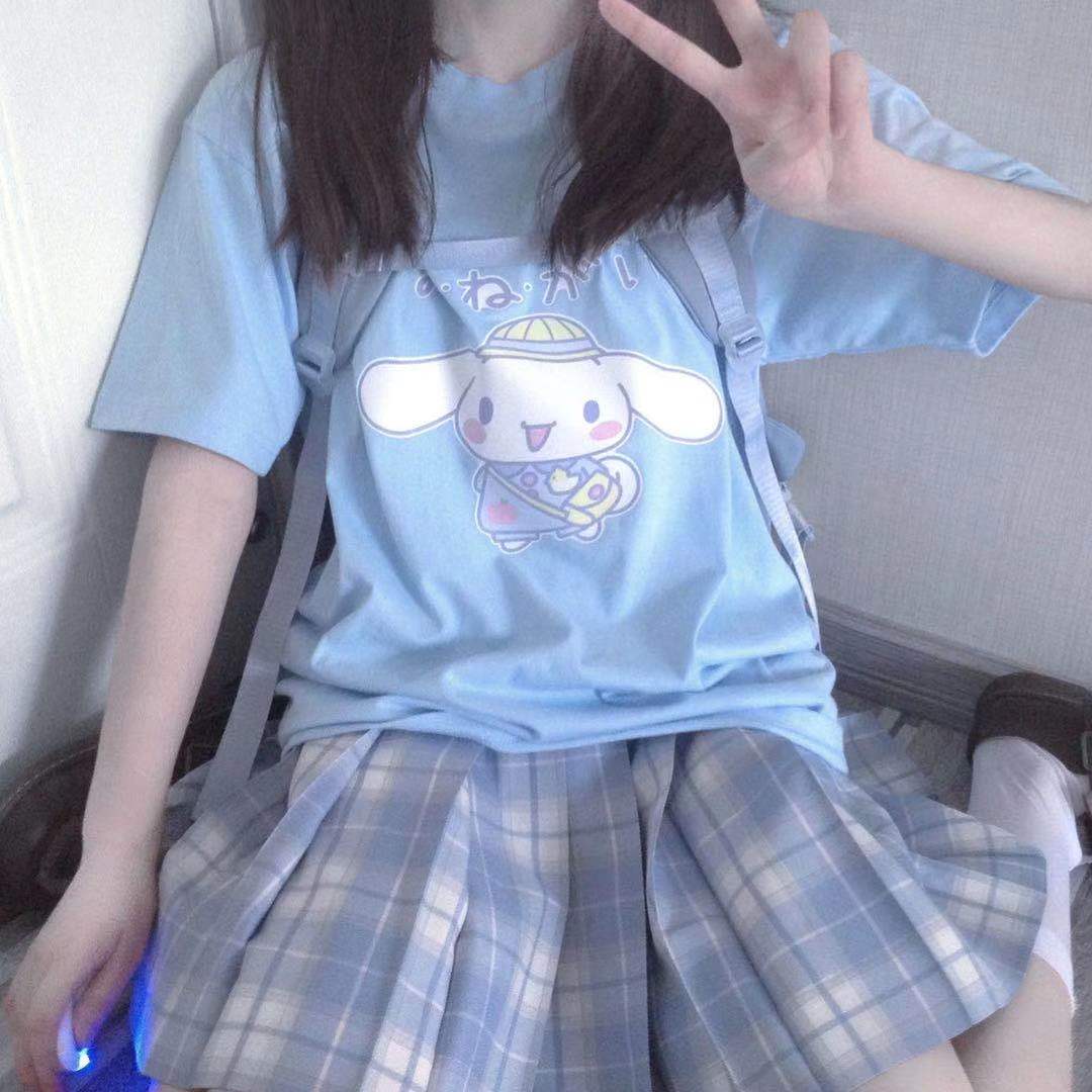 2025玉桂狗初恋日系上衣少女心夏季初中生T恤短袖可爱兔耳电竞ins