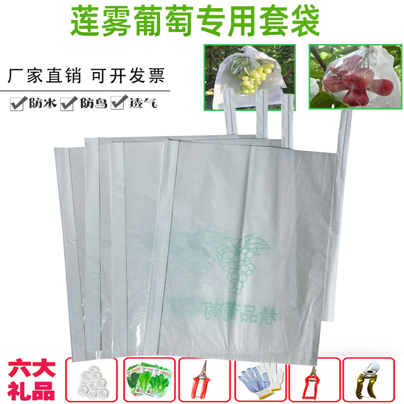 葡萄套袋侧开门葡萄袋半透明防雨水防虫鸟水果袋纸套莲雾专用套袋