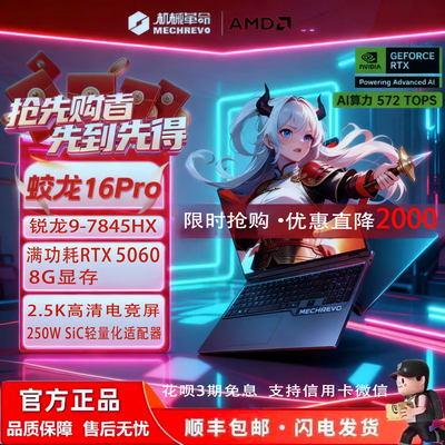 MECHREVO/机械革命 25款蛟龙16Pro 5060笔记本电脑学生游戏本办公