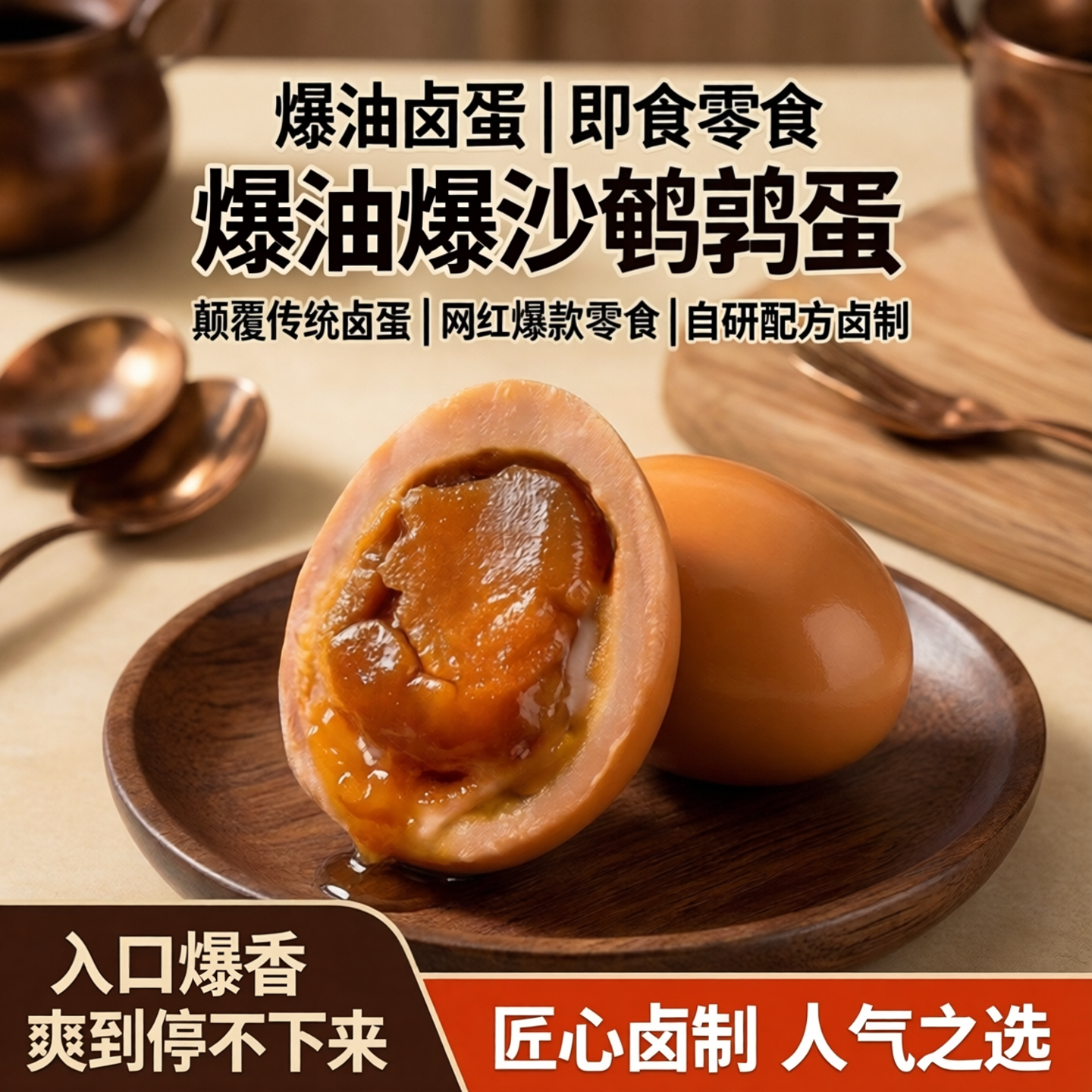 【颠覆传统】爆油卤蛋爆油鹌鹑蛋流油流沙鹌鹑蛋网红卤蛋零食即食