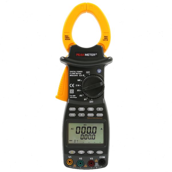 华谊MS2203三相功率计智能高精度有功无功视在因数频率钳式测试仪