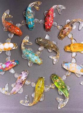 锦鲤鸿运当头仿真鲤鱼跃龙门多彩逼真鱼缸水族箱水池内装饰摆件