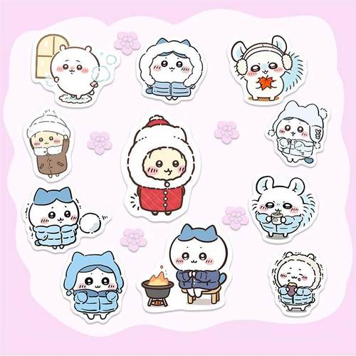 324张冬日chikawa贴纸可爱卡哇伊吉伊卡哇创意装饰贴画diy手账本