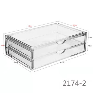 特大号抽屉式桌面透明收纳盒亚克力A4纸化妆品文具手账美甲整理架