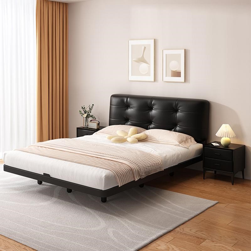 铁艺床家用双人床榻榻米悬空碳素钢床架铁床主卧软包床1米8悬浮床