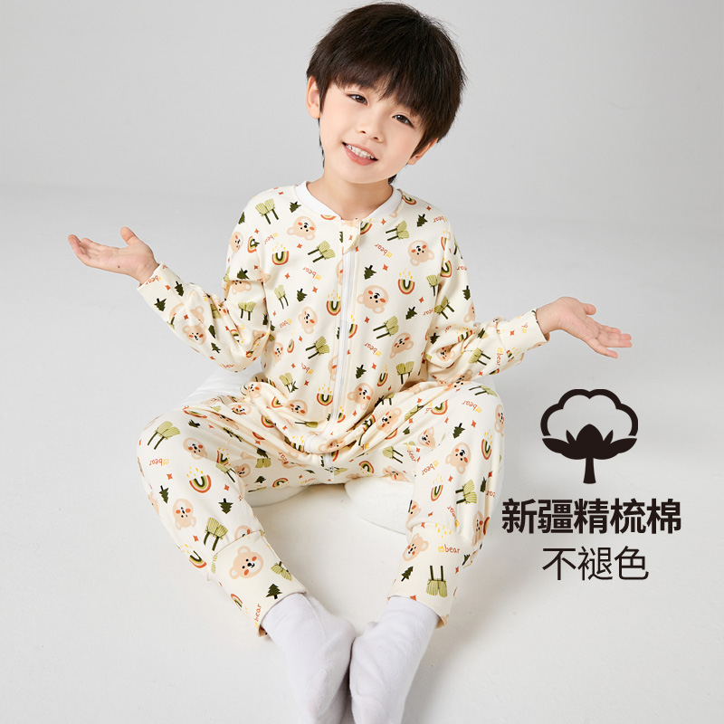 2022春秋款男童连体睡衣家居服男宝宝儿童连T身睡衣分腿睡袋