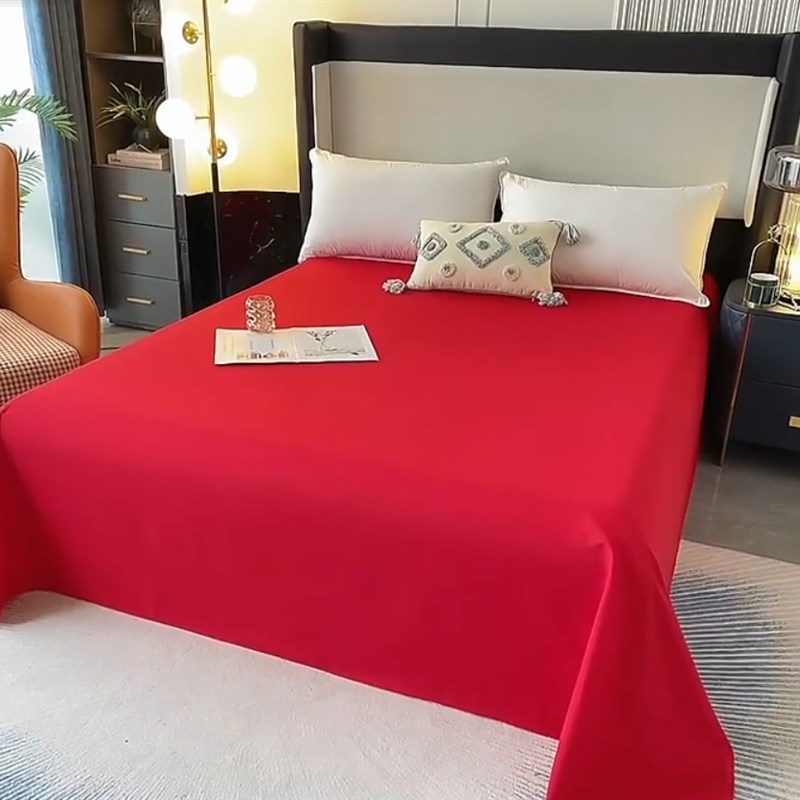 纯色床单单件单人l床单学生宿舍素色被单双人一米五两米床纯白深