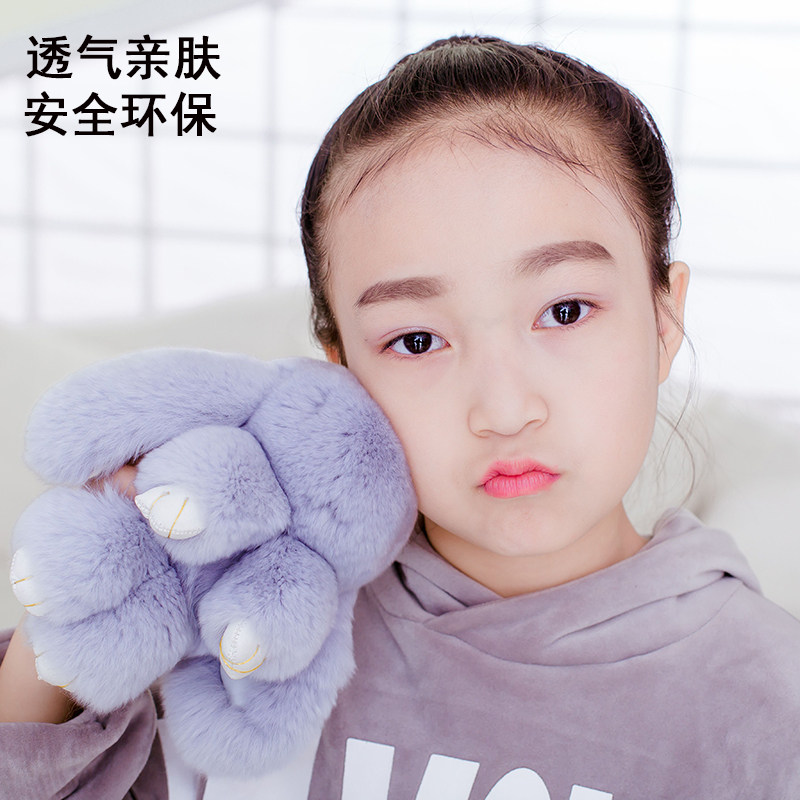 小兔子獭兔毛迷你装死兔挂件皮草包包毛绒可爱书包汽车Z钥匙扣挂