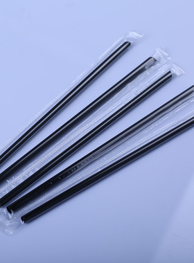 独立包装奶茶果汁沙冰透明小吸管一次性塑料黑色细吸管Y1万支50包