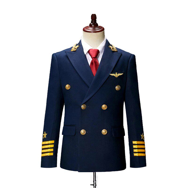 新款儿童机长制服男小空少飞行员儿童服装少儿模特走Y秀团体演出