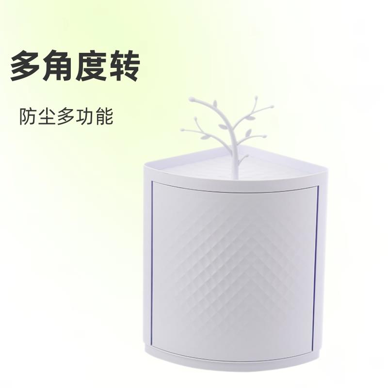 浴室转角三角置物架卧室厨房卫生间墙角整理储物柜防尘旋转收纳架