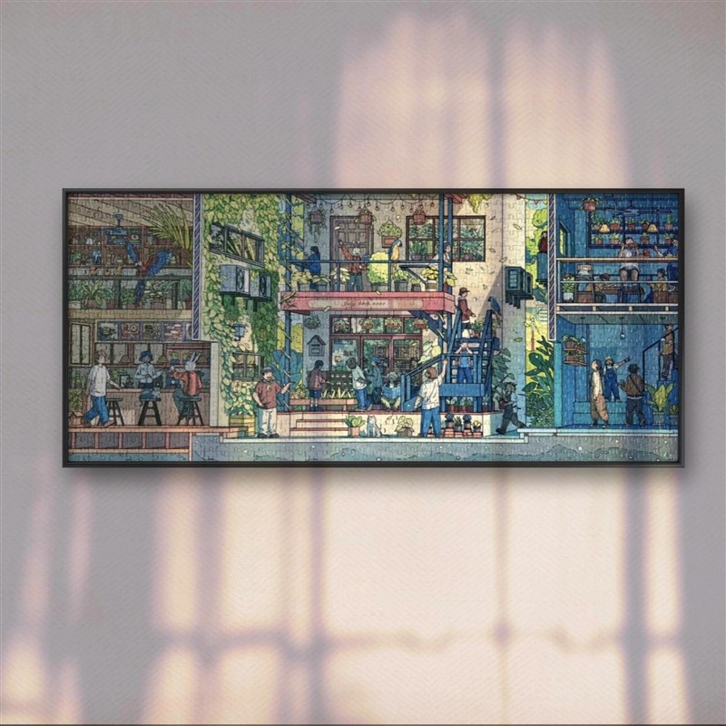 VINLAA为潮品拼图裱框相框缤G纷都市铝合金画框长相框定制