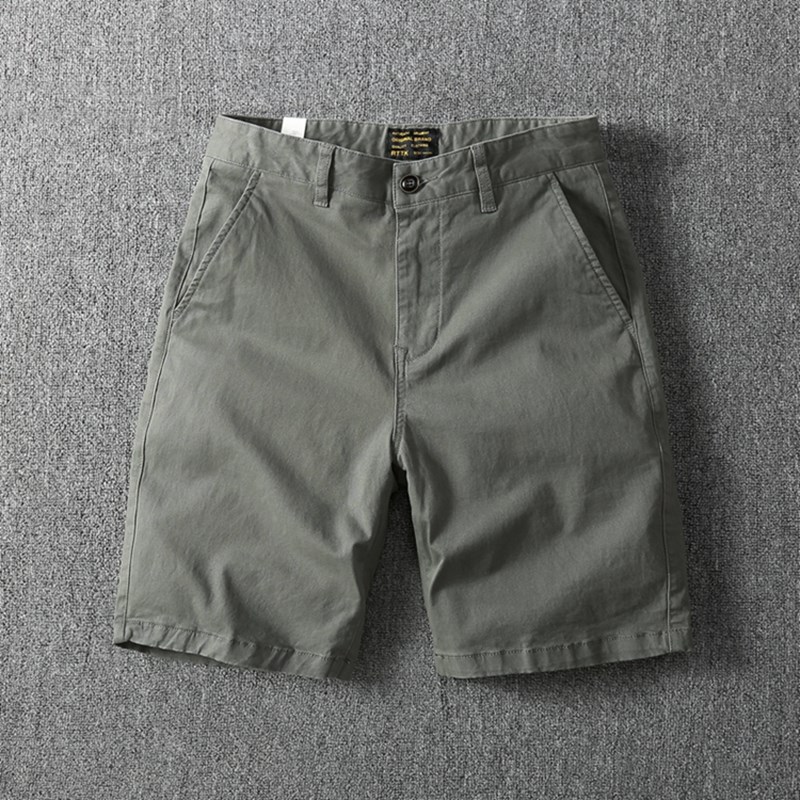夏季男士休闲短裤潮纯棉复古修身C工装复古三分裤百搭外穿3分中裤