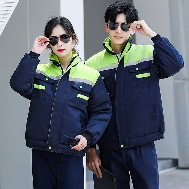 冬季工作服套装棉衣男耐s磨加绒加厚上衣汽修防寒保暖劳保棉袄定