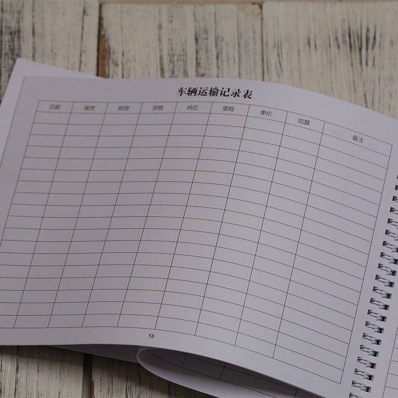 车辆货物运输记录本司机装车路程费用表运送货P车运费明发货登记