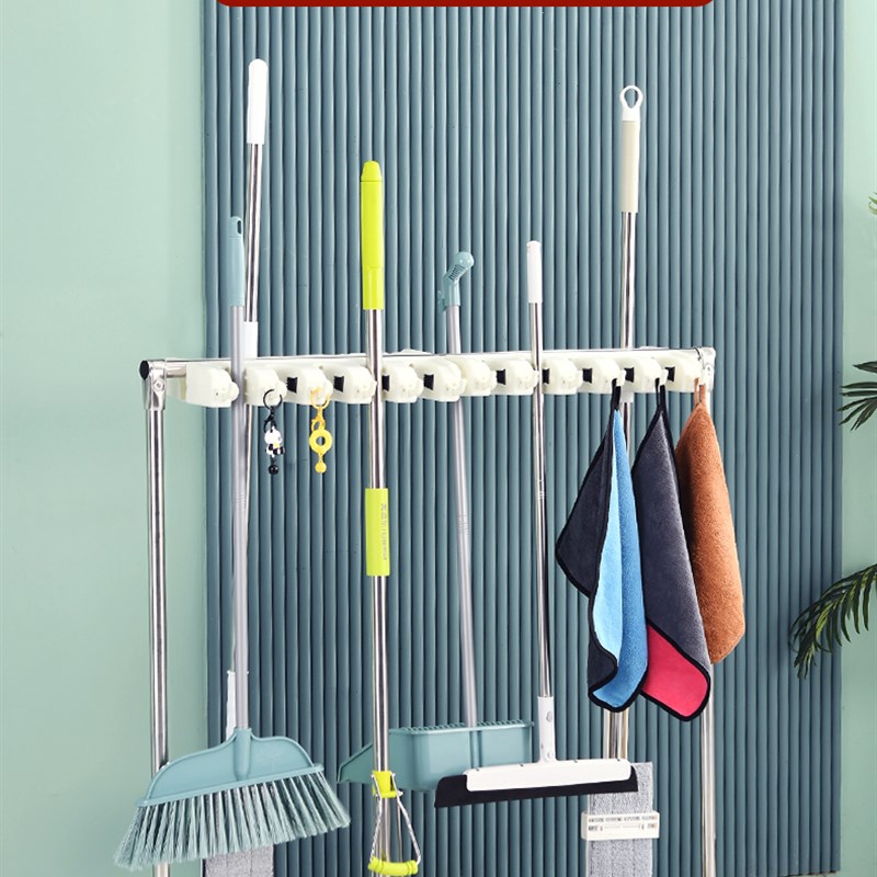 落地式可移动不锈钢拖把架商用家用清洁工具收S纳层架拖把池收纳