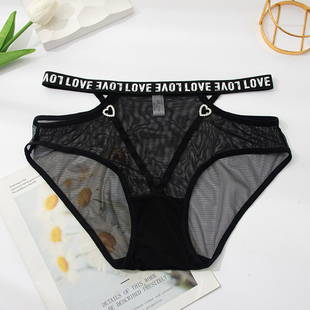 透气无痕三角裤 女胖mm200斤中腰性感网纱纯N欲夏薄款 蕾丝内裤 大码