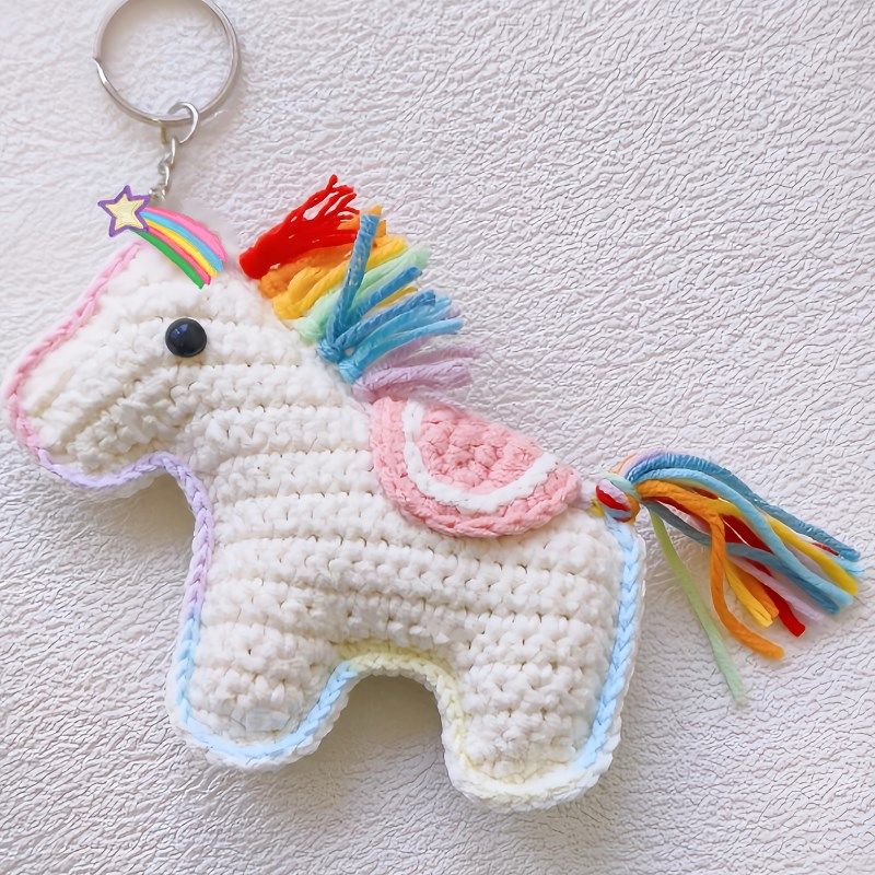 DIY手工小马包挂件毛线编v织材料包生肖彩虹马玩偶钥匙扣钩织礼物,服饰配件/皮带/帽子/围巾,DIY编织材料包,淘宝优惠券,粉丝福利购,淘宝优惠卷