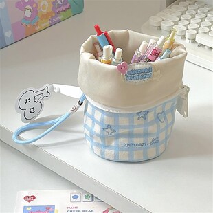 日系创意可立式折叠笔袋高颜值y大容量便携学生文具盒可手提收纳