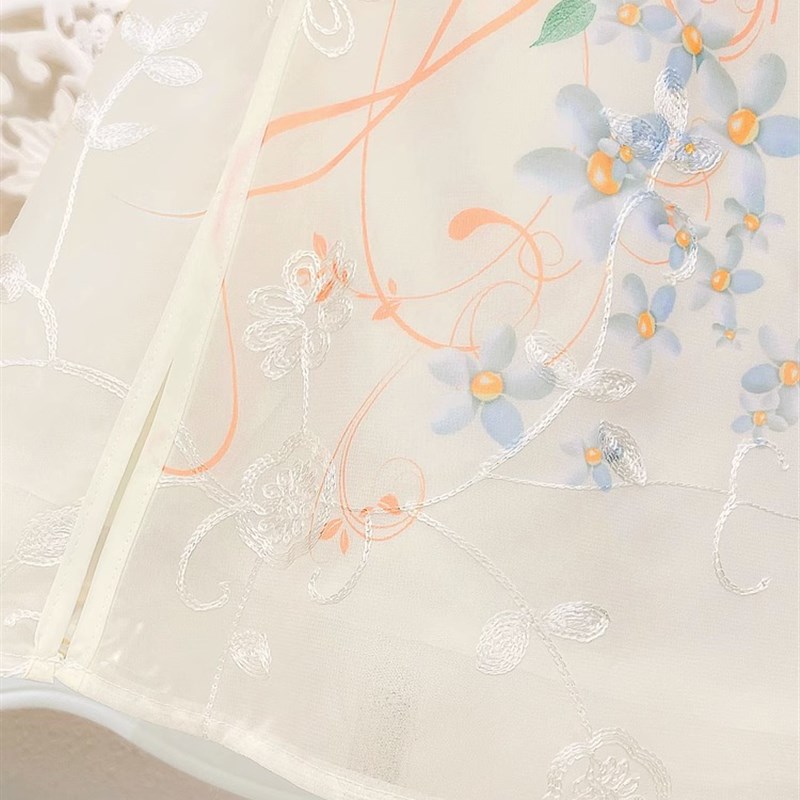 女童旗袍裙子夏装中国风r夏季新款儿童洋气公主裙中大童雪纺连衣