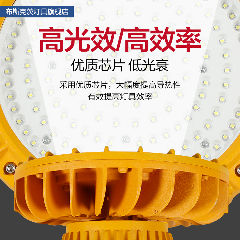 LED防爆灯防腐泛光灯仓库加油站防爆灯100W200W防W爆工厂房投光灯