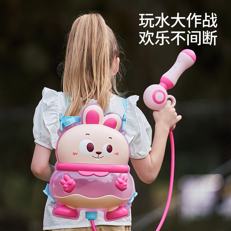 网红新款儿童背包水枪玩具抽拉式大容量喷呲水枪S打水仗神器男女
