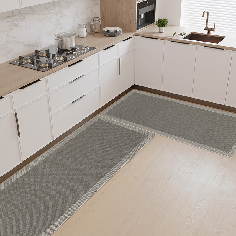 厨房地垫防滑防油可擦免洗家用耐脏E防水进门口脚垫吸水整铺地毯