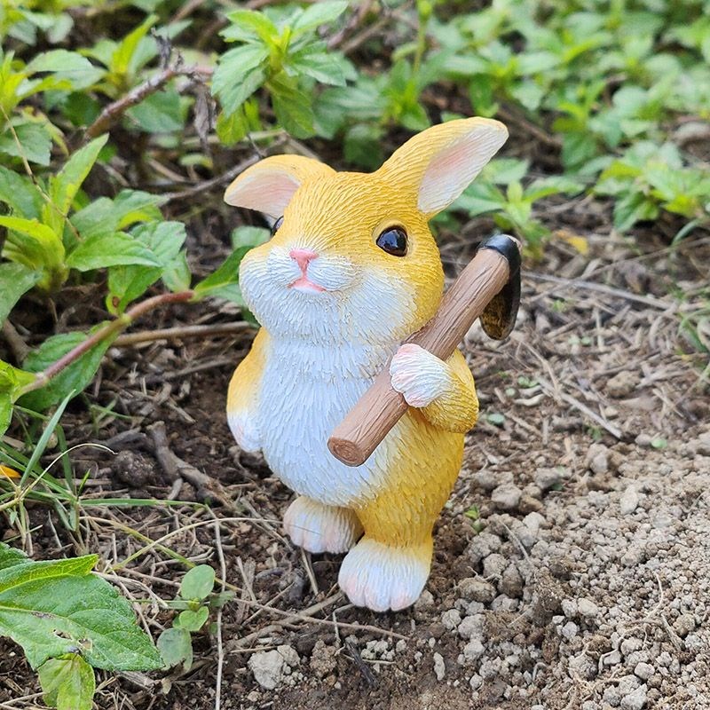 可爱生肖兔田园兔子摆件花园户外庭院盆景装饰品S手办公仔吉祥礼