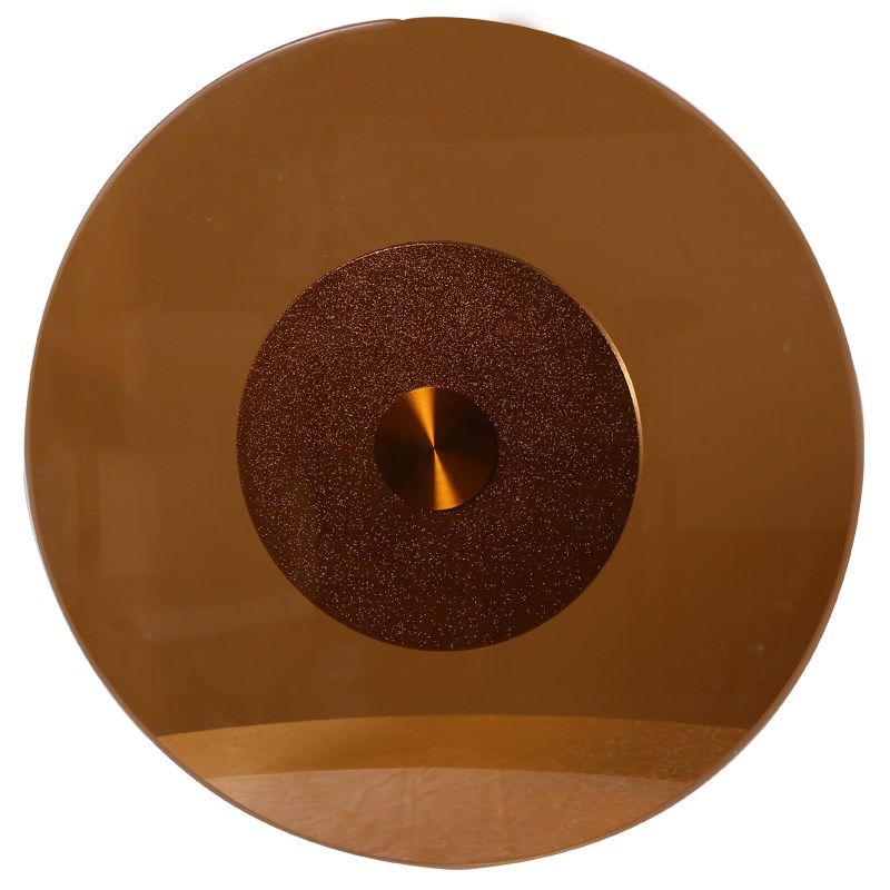 餐桌茶色转盘钢化玻璃o饭店大圆桌铝合金底座圆台实木桌面家用酒