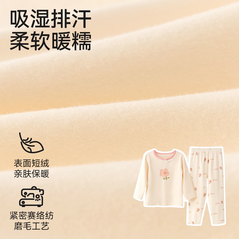 女童睡衣2025儿童春秋薄款纯棉家居服套装宝宝秋S衣卫生裤女孩空