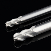 铝用钨钢球刀3刃高光硬质合金球头铣刀三刃球型乌钢加长R1R2.R4R1