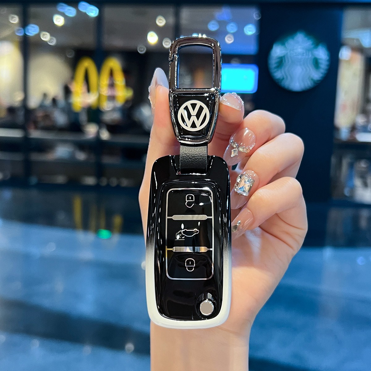 大众速腾钥匙套汽车宝来polo壳扣cc迈腾帕萨特探岳凌渡途观L