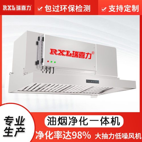 瑞喜力商用油烟净化一体机 餐饮厨房酒店烟罩式油烟净化处理设备