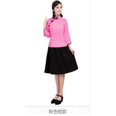 高档五四青年装民国风学生中装山装表演服女复古装装毕业班服装男