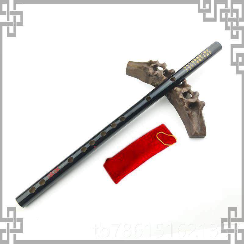 高档津童器古风陈情笛鬼笛横黑笛竹笛色一节苦乐竹黑色笛子