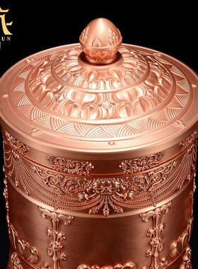 藏式电动转轮摆件室内家用彩绘转桶桌面转经简藏族转金筒装饰摆件