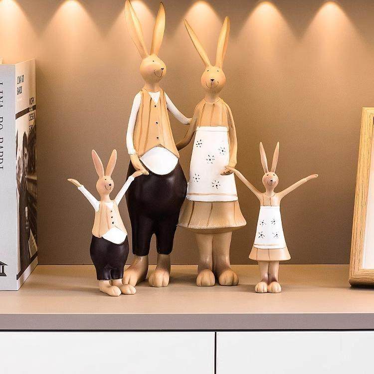 兔子一家创意礼物工艺品客厅办公室家居摆件玄关电视柜高档装饰品,家居饰品,装饰摆件,淘宝优惠券,粉丝福利购,淘宝优惠卷