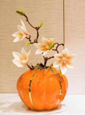 陶瓷小花瓶摆件轻奢高档客厅插花玄关桌面酒柜电视柜餐桌软装饰品