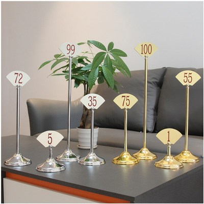 双面不锈钢台号牌台卡餐桌牌席位卡展示牌数字牌架婚庆桌签名片夹