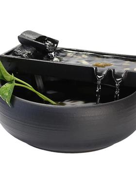 流水摆件招财景观办公室装饰循环喷泉风水轮客厅小鱼缸乔迁送礼品