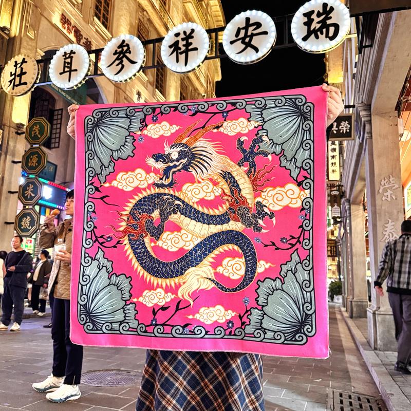 马吉吉 中式复古龙ins新年背景布古着店装饰房间卧室布艺挂画挂布图片