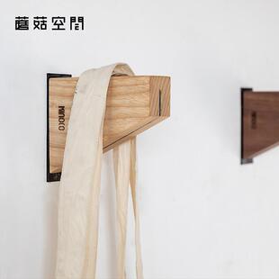 北欧ins实木挂钩梯形壁挂衣帽钩无痕创意单个玄关卧室门后挂衣架