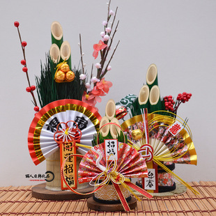 日式门松竹子装饰家居摆件水引注连绳正月装饰物颂春迎春馑贺新年