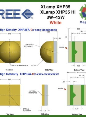 XHP35A-00-0000-0D0BE240E 8W 10W 13W 大功率LED