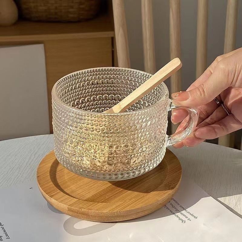 精选进口微波炉专用早餐杯冲泡藕粉杯子勺子燕麦片耐高温带把手玻,餐饮具,玻璃杯,淘宝优惠券,粉丝福利购,淘宝优惠卷